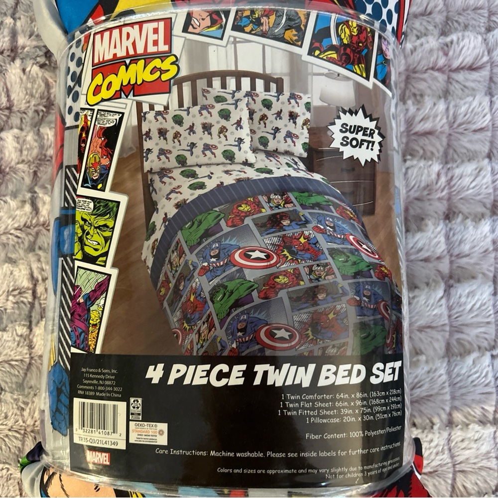 Marvel Comics Comforter Set - Blue, Red, Black